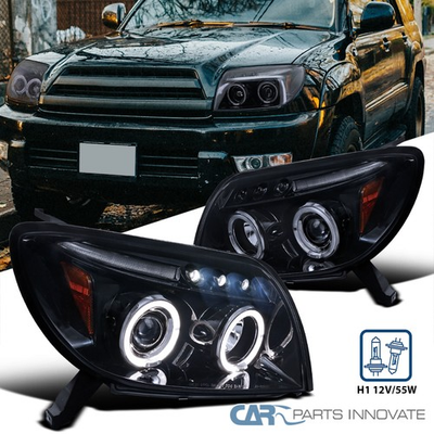 #ad Fits 2003 2005 Toyota 4Runner Smoke LED Halo Projector Headlights Head Lamps LR $173.95