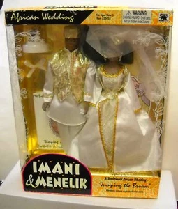 #10572 RARE Vintage NIB Olmec Imani & Menelik African Wedding Dolls