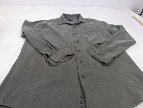 Covington Men's L Gray Corduroy Long Sleeve Button Up Collared Shirt. - Picture 4 of 14