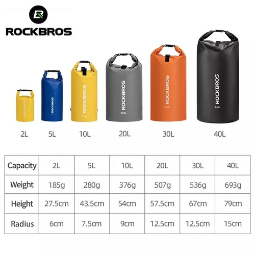 ROCKBROS Waterproof Outdoor Sports Camping Hiking Travel Bag Storage 2-10L - Picture 6 of 24