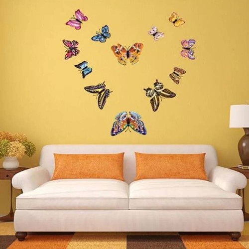 12 PCS 3D Butterfly Wall sticker Decal Removable Sticker Bedroom Decor Fashion