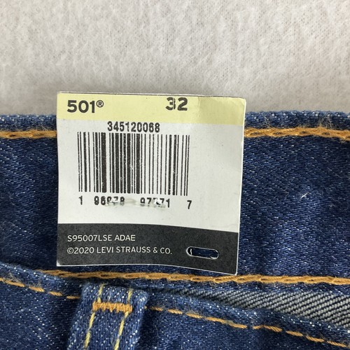 Levi’s 501 93 Denim Jean Shorts Cut Off Blue Frayed Mens 32 IRREGULAR NWT - Picture 6 of 12
