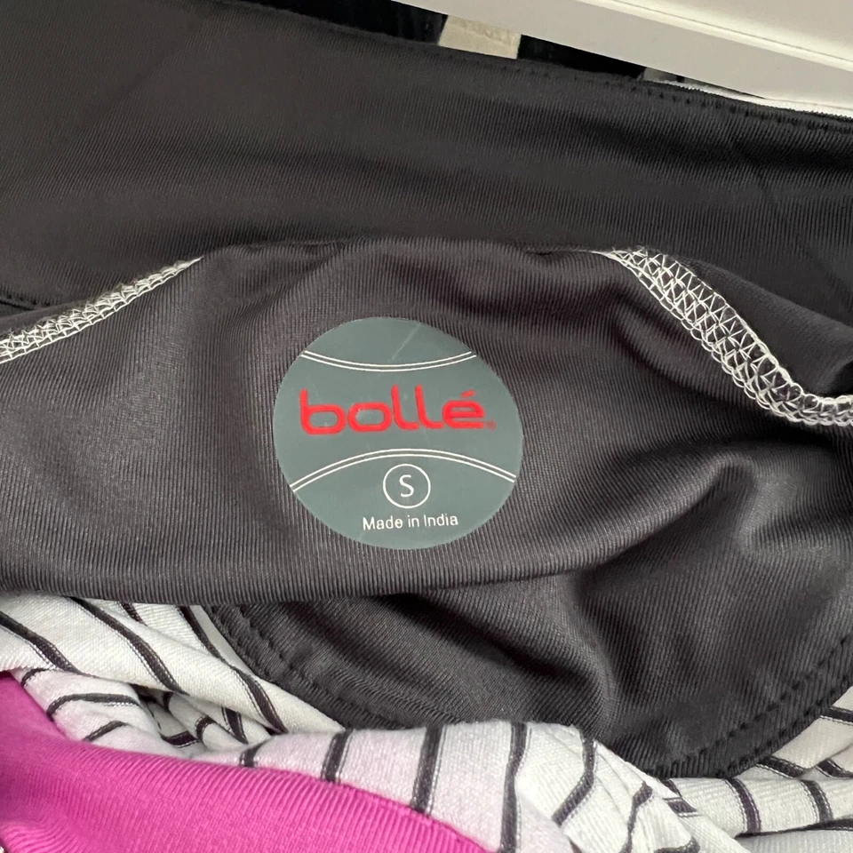 Bolle 女式夹克小号白色条纹蓝色热身网球泡克球运动 — 第 2/4 张图片