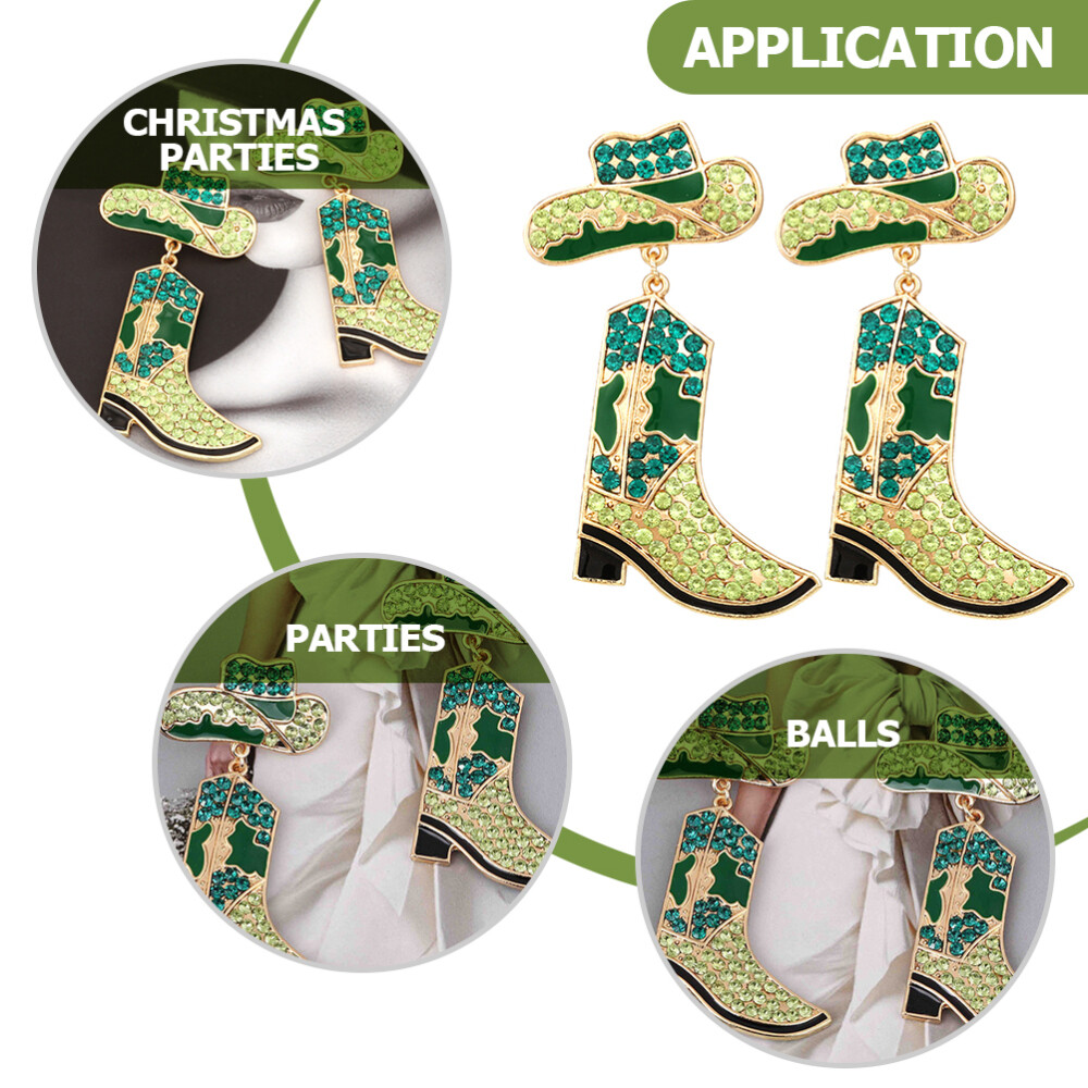 SAFIGLE Cowgirl Ohrringe Für Frauen - Western Style Mit Hut, Herz & Stiefeln