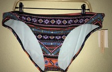 NWT Gibson  Latimer Women Bikini Swim Bottom Multicolor Tribal Print Sz XL V4