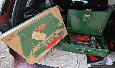 Coleman Stove 2 Burner White Gas Model 4136 Green Vintage Coleman Stove 2 Burner White Gas Model 4136 Green Vintage