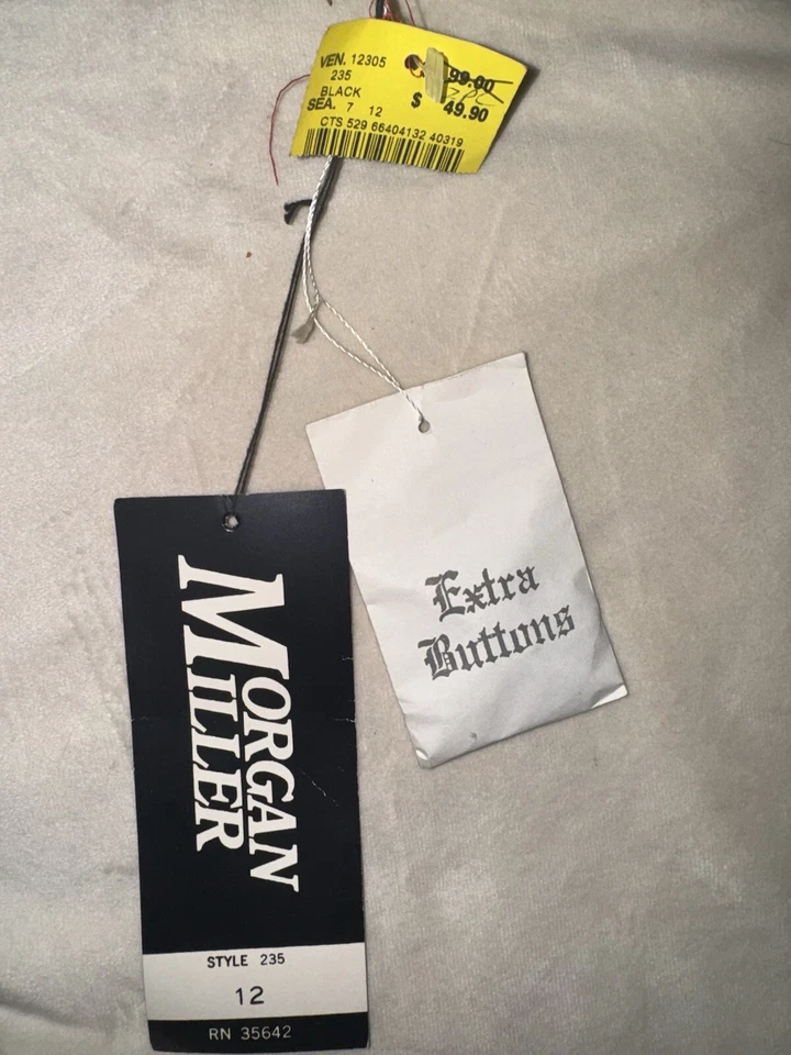 Chaqueta Morgan Miller Negra 2 Botones Pecho Único Con Falda Traje Talla 12 Foto 4 de 4