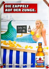 Astra Kiezmische Bier Poster Bild "Die Zappelt auf der Zunge" Plakat  8320