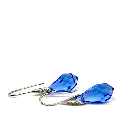 Preciosa Women earrings ster/silver dangle drop w/cubic zircons