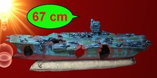 Aquarium Deko 🐟 FLUGZEUGTRÄGER 🐟 Dekoration Höhle Schiffswrack Zubehör