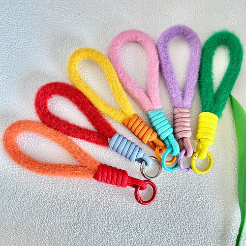 Creative Plush Lanyard Keychain For Phone Case Women Anti Lost Knot Rope Str GF - Zdjęcie 9 z 30