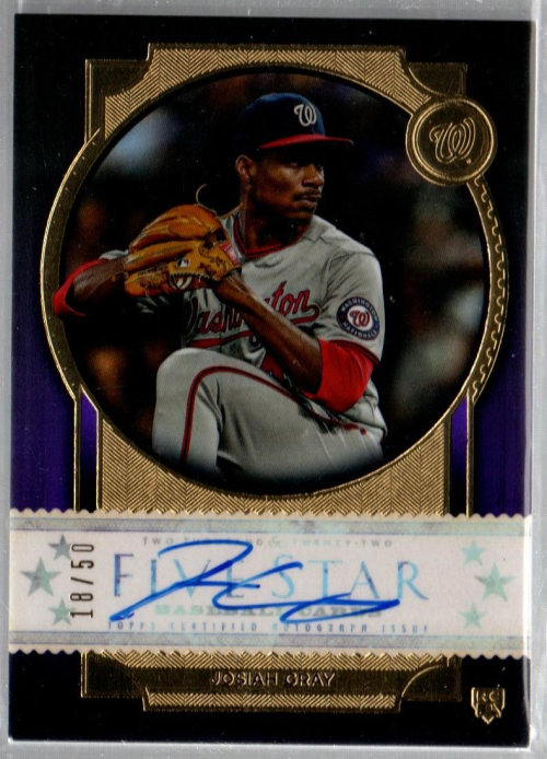 2022 Topps Five Star Autographs Purple #FSAJG Josiah Gray Auto /50