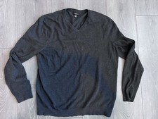 Men's Dark Gray Alfani Pullover V-Neck Sweater Size L