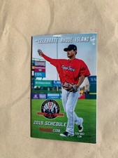 PAWTUCKET RED SOX 2019 POCKET SCHEDULE RYAN BRASIER INSIDE FLAP