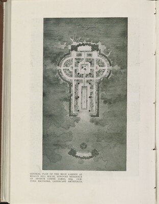 8'' x 10''  General plan of the Blue Garden at Beacon Hill House, Newport resi