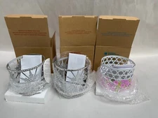 Lot "3" UNUSED Vintage Avon Snowflake & Floral Holiday Candle Holder Sleeve (A4)