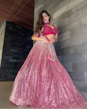 New Launching Pink Satin Silk Lehenga Choli With Net Dupatta For Reception