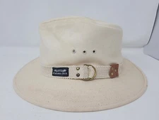 Vintage Men's "PANAMA JACK Original" Ivory Fedora Hat Medium Made in USA