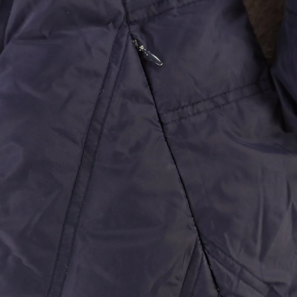 Jaqueta South Sport Feminina L 14/16 Azul Nylon Preenchida Tampão Embalável - Imagem 4 de 4