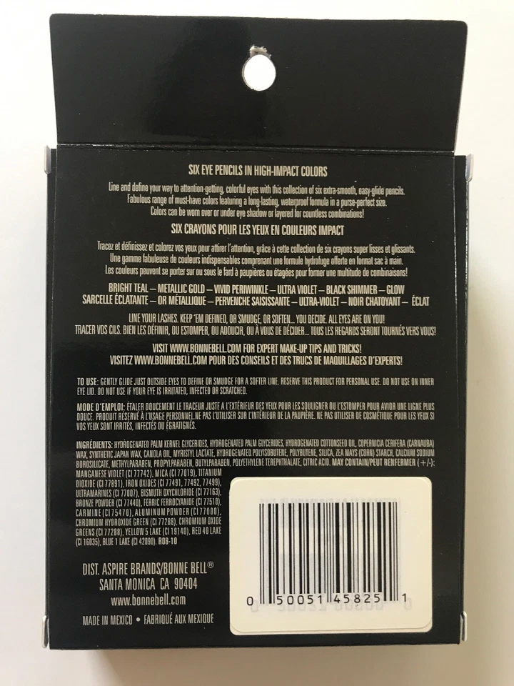 BONNE BELL 6pc High-Impact Colors EYE DEFINE Liner Set PURSE SIZE (Boxed) #825 - Image 2 of 2