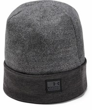 Under Armour Mens ColdGear Infrared Fleece Beanie Charcoal Cuff Soft Hat OSFM