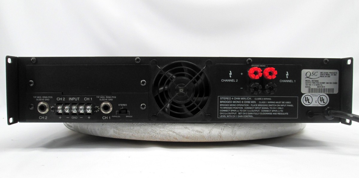 2-RU Rack Mount QSC MX1500A MX-1500A Professional Power Amplifier