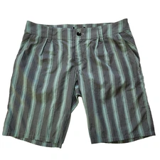 Arc'teryx Trim Fit Seersucker Bermuda Shorts Womens 10 Gray Mint Stripe