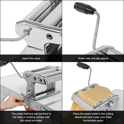 Stainless Steel Adjustable Pasta Maker Machine Lasagne Spaghetti Ravioli Cutter - Picture 10 of 11