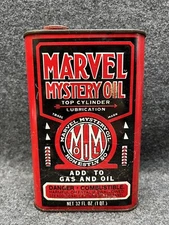 Vintage Marvel Mystery Oil 32 oz Empty Can No.013 gas oil advertising tin E
