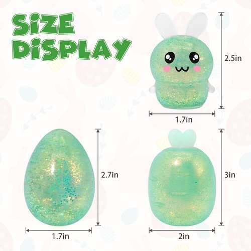 12 Pack Easter Squeeze Ball Toys Rabbit/Egg/Carrot Stress Balls Squishy Toys ... - Picture 2 of 9