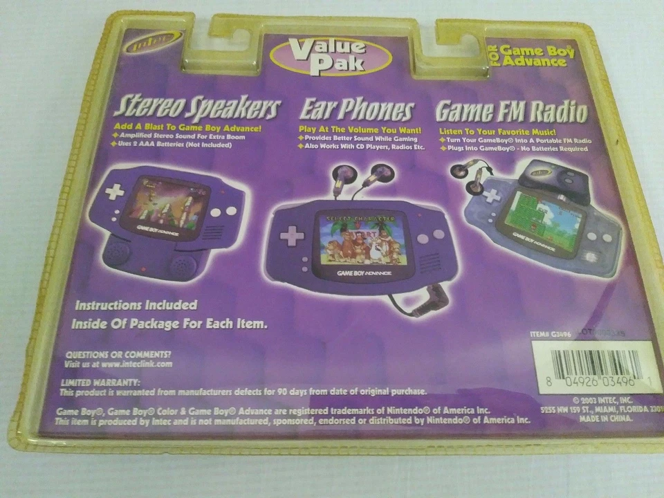 Intec Nintendo game Boy Advance Stereo Speakers FM Radio Ear phones - Image 4 of 4