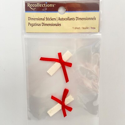 ~NEW~2 School Graduation Diplomas w/Red Satin Bow Ties Scrapbooking 3D Stickers