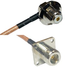 RG400 UHF Female Angle Bulkhead to N FLANGE FEMALE RF Cable FAST-SHIP LOT