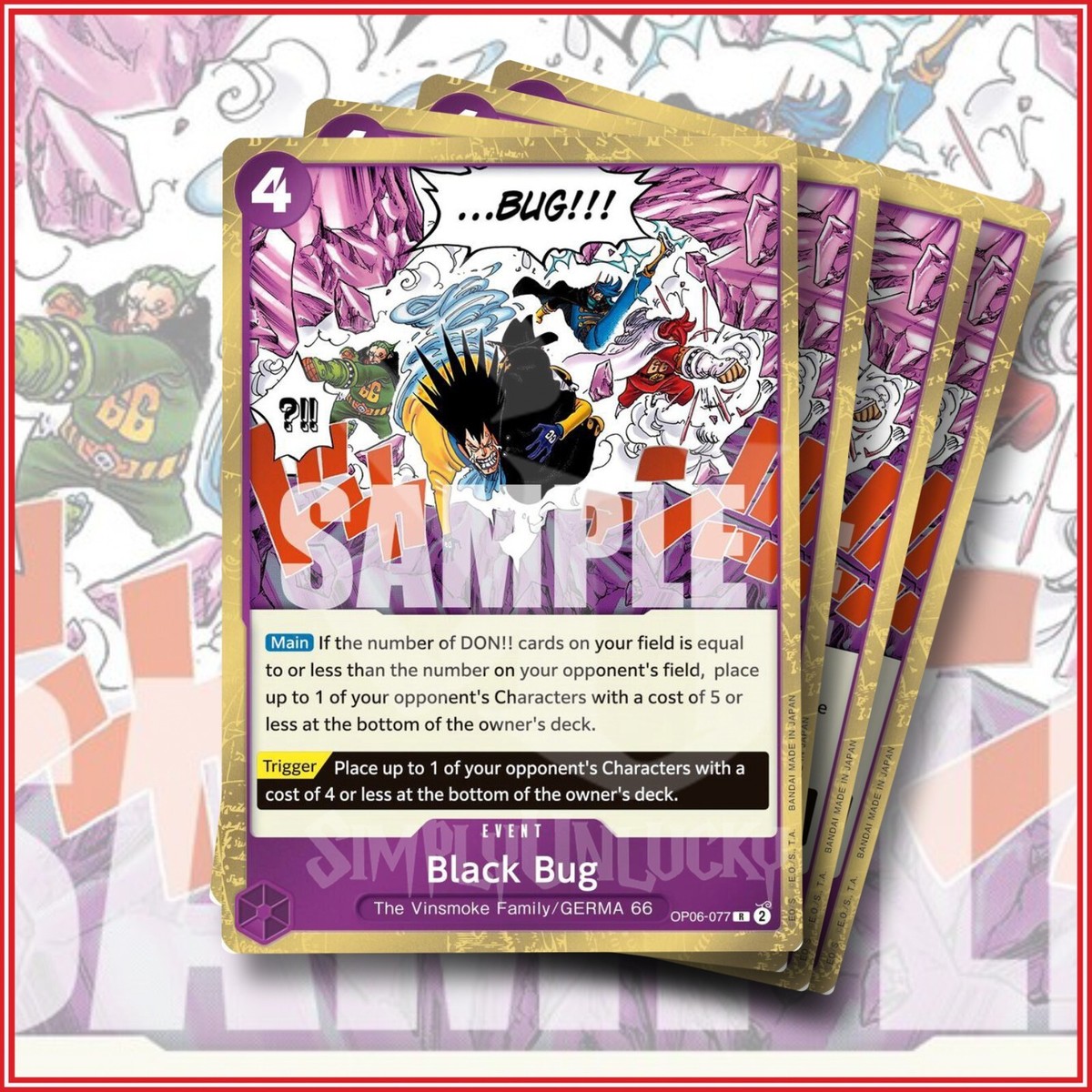 ONE PIECE TCG: Black Bug OP06-077 x4 Rare Wings of the Captain | eBay