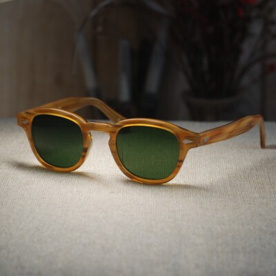Vintage Johnny Depp sunglasses BLONDE acetate glasses green glass lens UV400 M