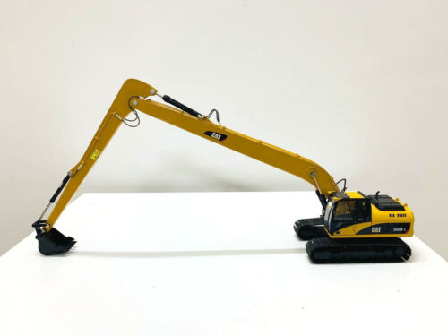 Vehículos de ingeniería a escala 1:50 con excavadora de largo alcance amarilla Caterpillar Cat 320D - Imagen 10 de 10