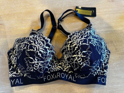 Fox & Royal Midnight Blue Lace Size 34DDD Gizela Lightly Lined Bra