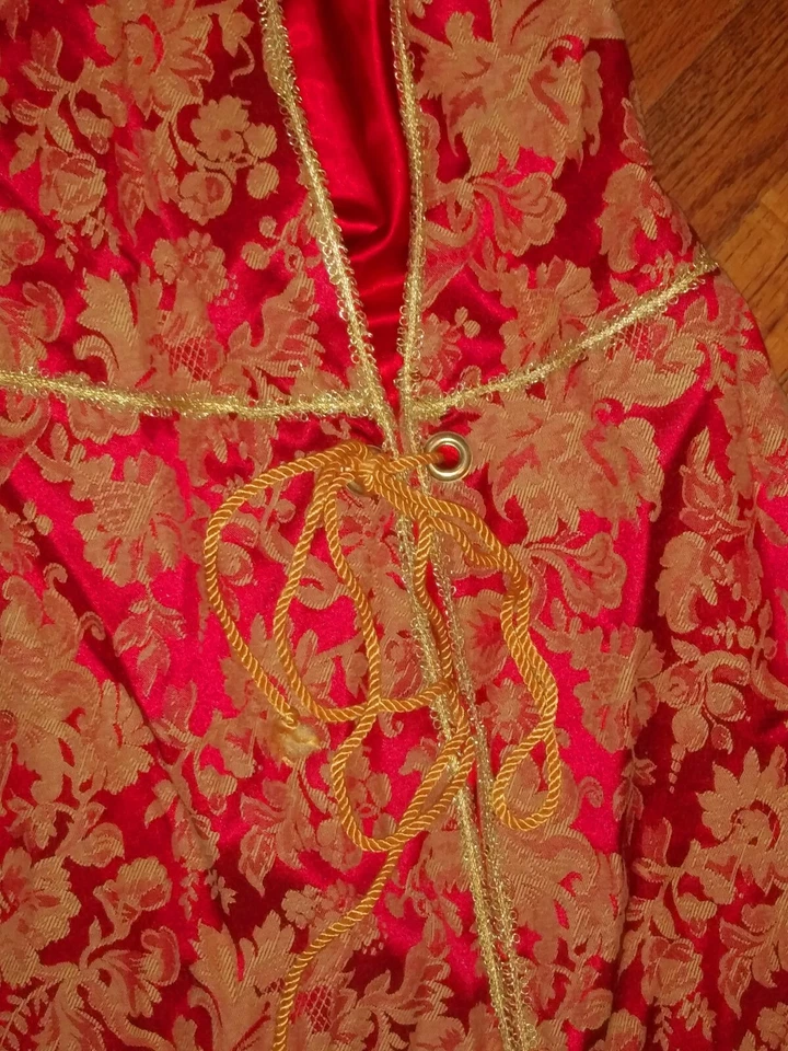 Raro Jeannie Nitro Gótico Medieval Brocado Gótico Capa Forrada Satén Capa M  Foto 4 de 4