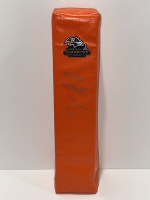 ED REED SIGNED TOUCHDOWN PYLON BALTIMORE RAVENS SUPER BOWL XLVII JSA ...