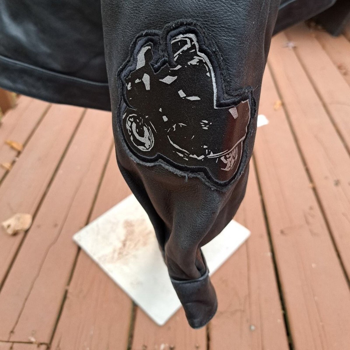 Phat Farm Leather Jacket Coat New York Men Cycle Club Black