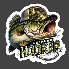 Fishing Sticker Vinyl Decal Weekend Hooker Funny Bass Fisherman Gift