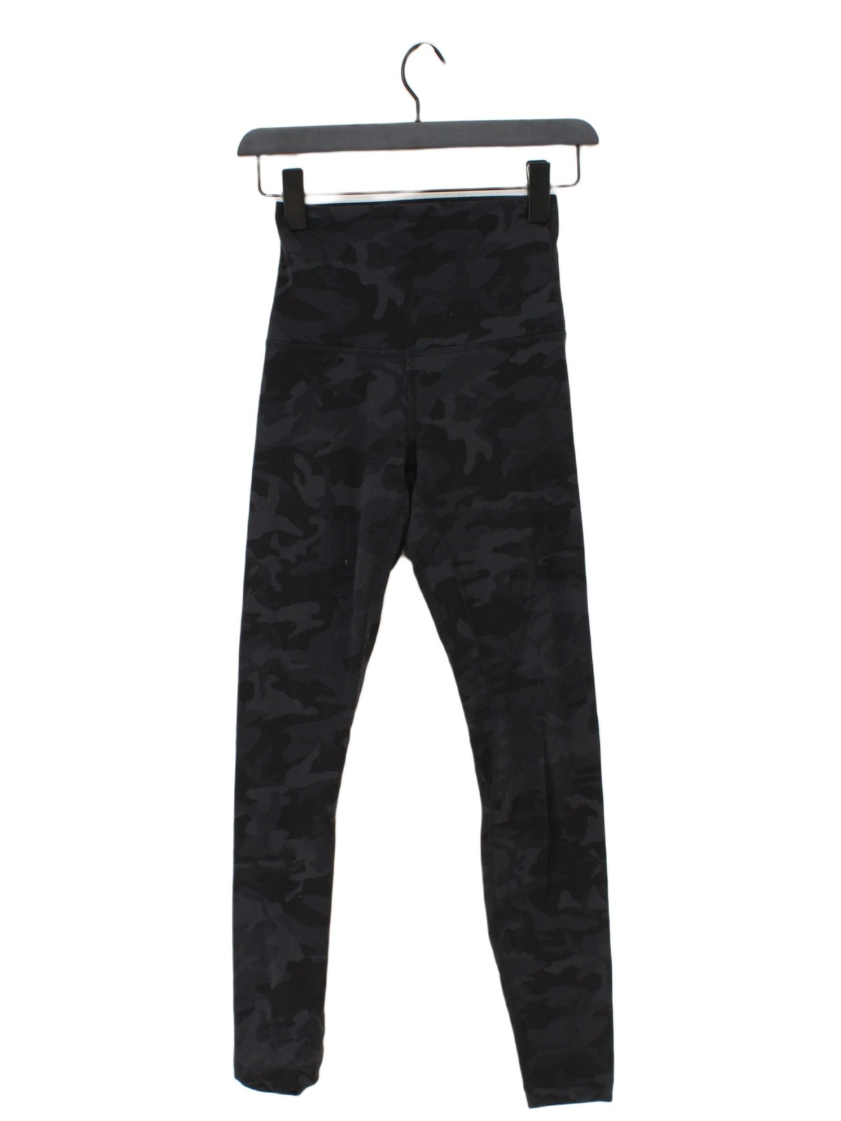 ALTRA Lululemon Pantaloni Sportivi Donna UK 4 Nero Mimetico 100% Altri Leggings