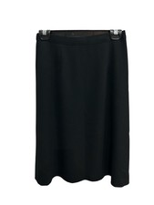 Talbots Petites Black Wool Back Button Classic Workwear Midi Skirt Size 6 Preppy