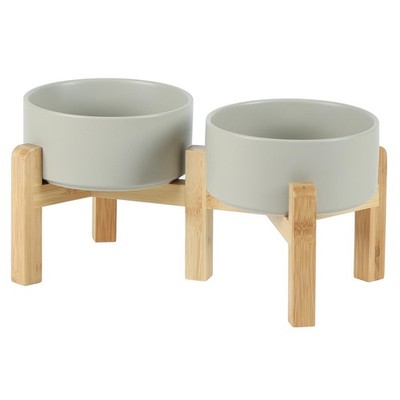 Havniva 6.1  Dog Bowls Elevated Ceramic Dog Food and Water Bowl Set, Double R...