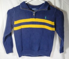 Polo by Ralph Lauren Navy Blue Pull Over 1/4 Zip Sweater Boy's Size 6
