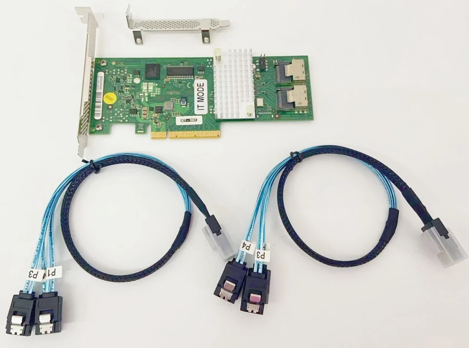 Fujitsu HBA D2607 = LSI 9211-8i Modo IT ZFS FreeNAS unRAID + 2*SFF-8087 SATA EE. UU. Foto 3 de 4