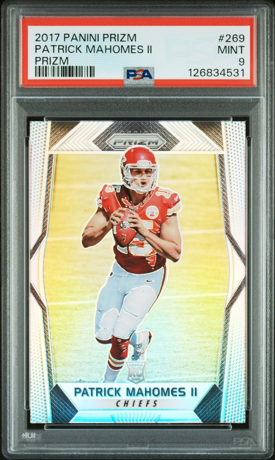 2017 PANINI PRIZM PRIZM #269 PATRICK MAHOMES II ROOKIE RC PSA 9 view 1