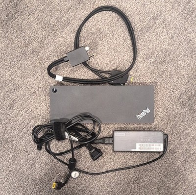 Lenovo ThinkPad Thunderbolt 3 Docking Station with Power Adapter and Cables