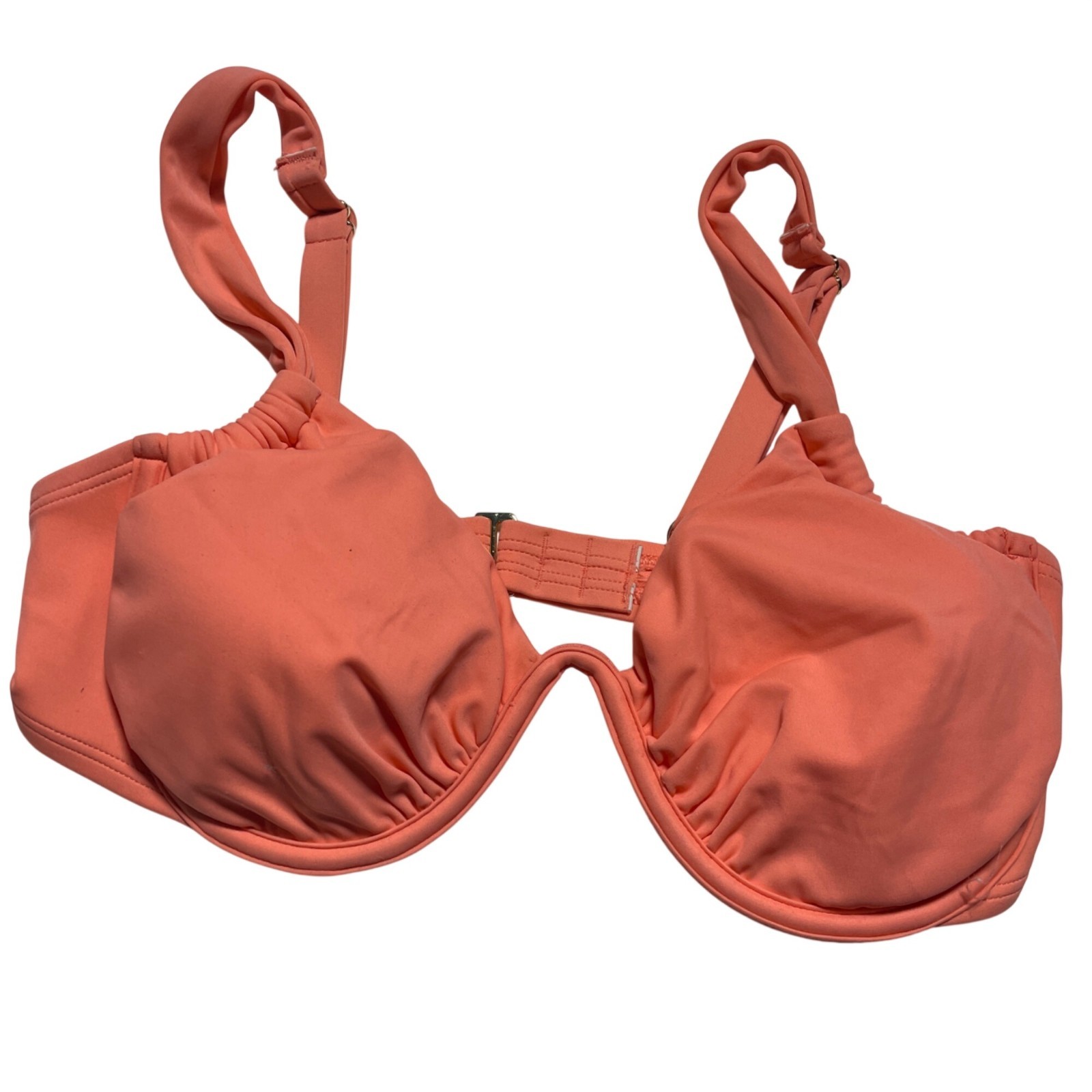 Shade & Shore Womens Underwire Bikini Coral 36D Adjustable Straps