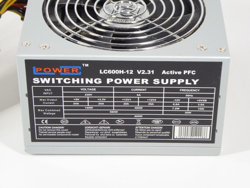 LC-Power LC600H-12 V2.31 600 W Netzteil PC Computer Netzteil